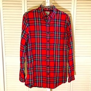 LL Bean Men’s Slightly Fitted Flannel Shirt, 100% Cotton, Size Medium Tall